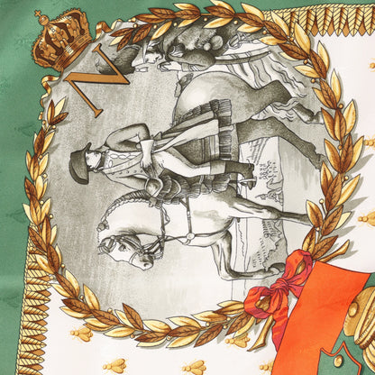 Hermès Carré 90 "NAPOLEON" Silk handkerchief in Green