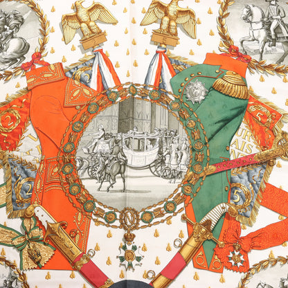 Hermès Carré 90 "NAPOLEON" Silk handkerchief in Green