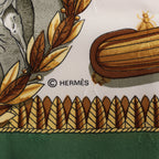 Hermès Carré 90 "NAPOLEON" Silk handkerchief in Green