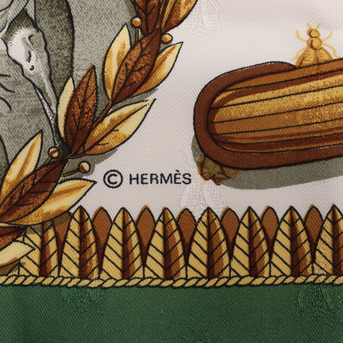 Hermès Carré 90 "NAPOLEON" Silk handkerchief in Green