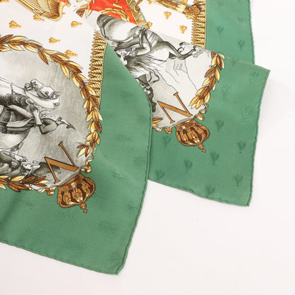 Hermès Carré 90 "NAPOLEON" Silk handkerchief in Green