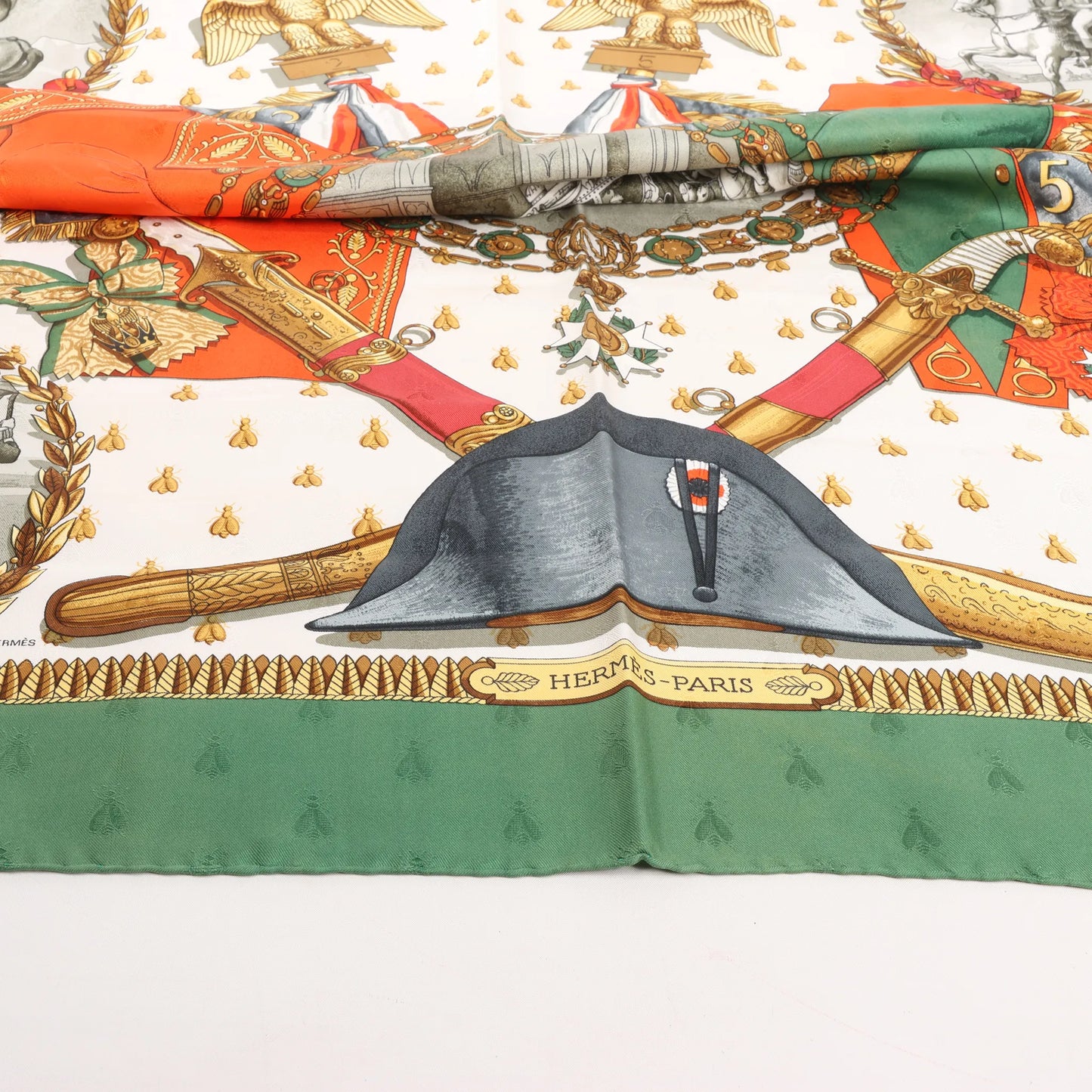 Hermès Carré 90 "NAPOLEON" Silk handkerchief in Green