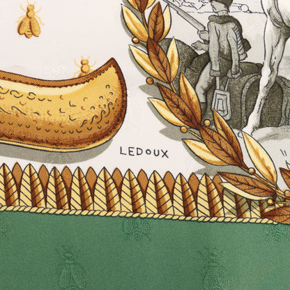 Hermès Carré 90 "NAPOLEON" Silk handkerchief in Green