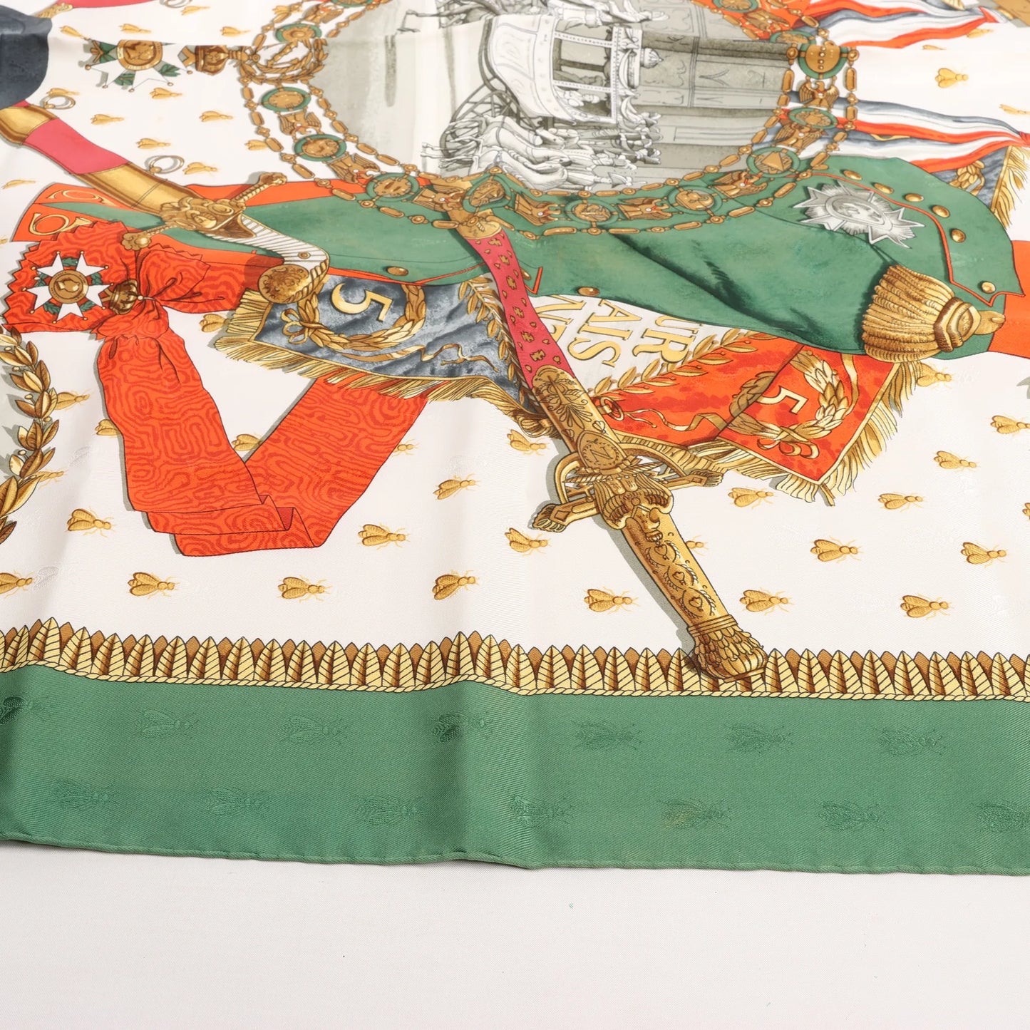 Hermès Carré 90 "NAPOLEON" Silk handkerchief in Green