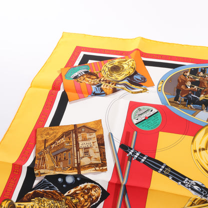 Hermès Carré 90 „New Orleans Creole Jazz“ 100% Seidentuch in Orange