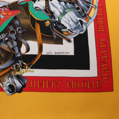 Hermès Carré 90 „New Orleans Creole Jazz“ 100% Seidentuch in Orange