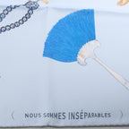 Hermès Carré 90 "Nous Sommes Inséparables" Silk handkerchief in Blue