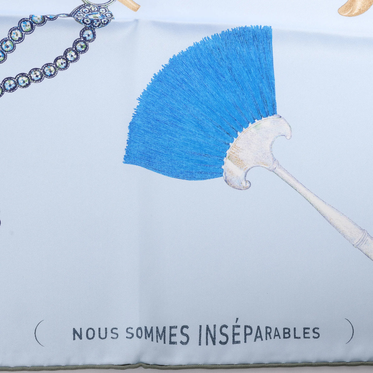 Hermès Carré 90 "Nous Sommes Inséparables" Silk handkerchief in Blue