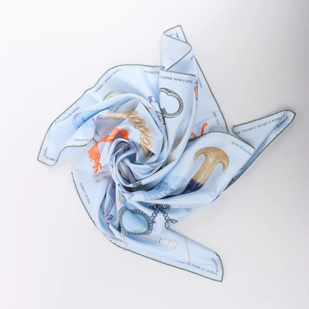 Hermès Carré 90 "Nous Sommes Inséparables" Silk handkerchief in Blue