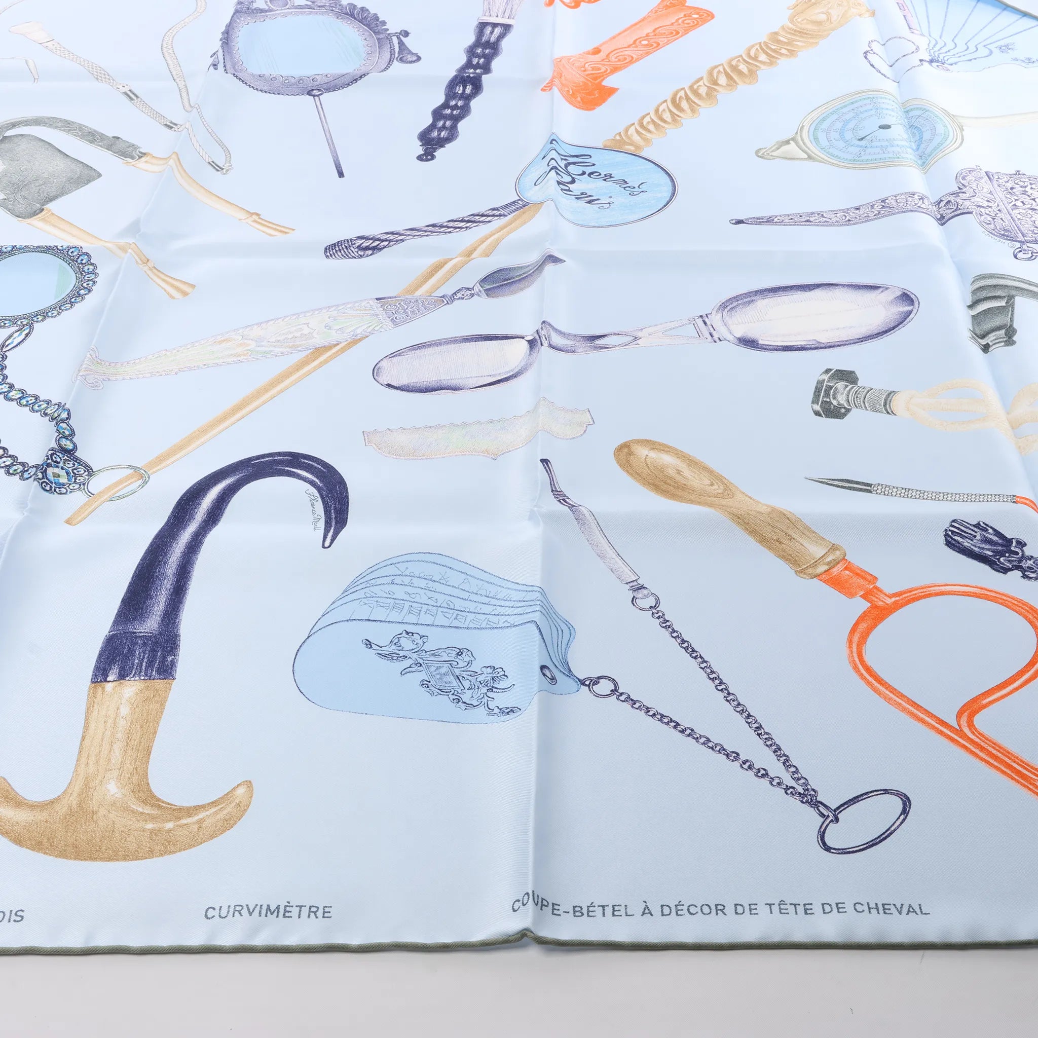 Hermès Carré 90 "Nous Sommes Inséparables" Silk handkerchief in Blue