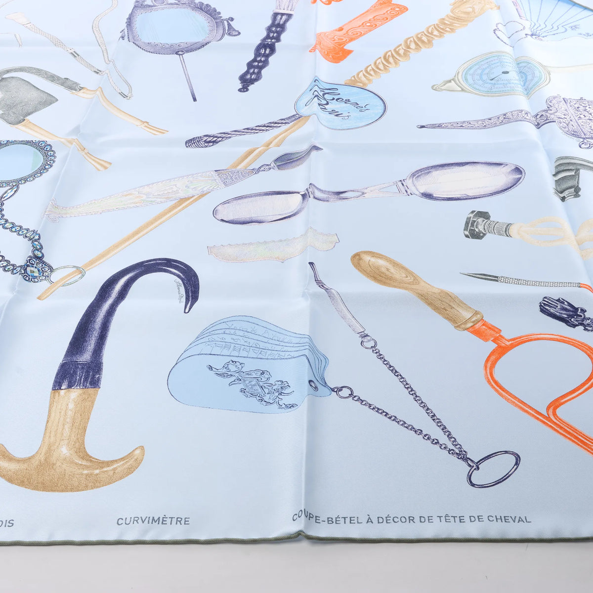 Hermès Carré 90 "Nous Sommes Inséparables" Silk handkerchief in Blue