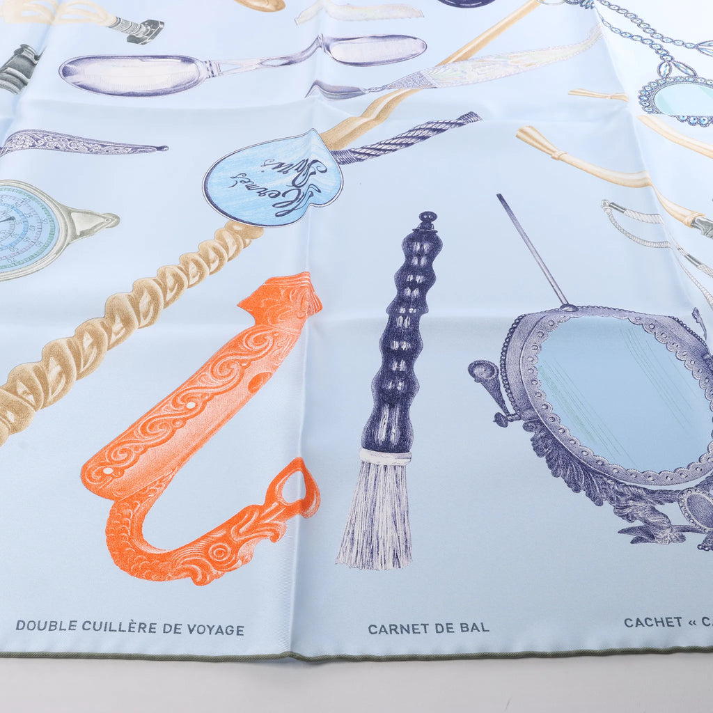 Hermès Carré 90 "Nous Sommes Inséparables" Silk handkerchief in Blue