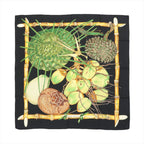 Hermès Carré 90 "Nouvelle Coledonie" Silk handkerchief in Black x Green