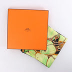 Hermès Carré 90 "Nouvelle Coledonie" Silk handkerchief in Black x Green