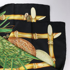 Hermès Carré 90 "Nouvelle Coledonie" Silk handkerchief in Black x Green