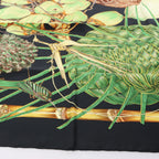 Hermès Carré 90 "Nouvelle Coledonie" Silk handkerchief in Black x Green