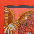Hermès Carré 90 "Nuba Mountain" Silk handkerchief in Orange