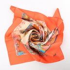 Hermès Carré 90 "Nuba Mountain" Silk handkerchief in Orange