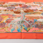 Hermès Carré 90 "Nuba Mountain" Silk handkerchief in Orange