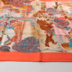 Hermès Carré 90 "Nuba Mountain" Silk handkerchief in Orange