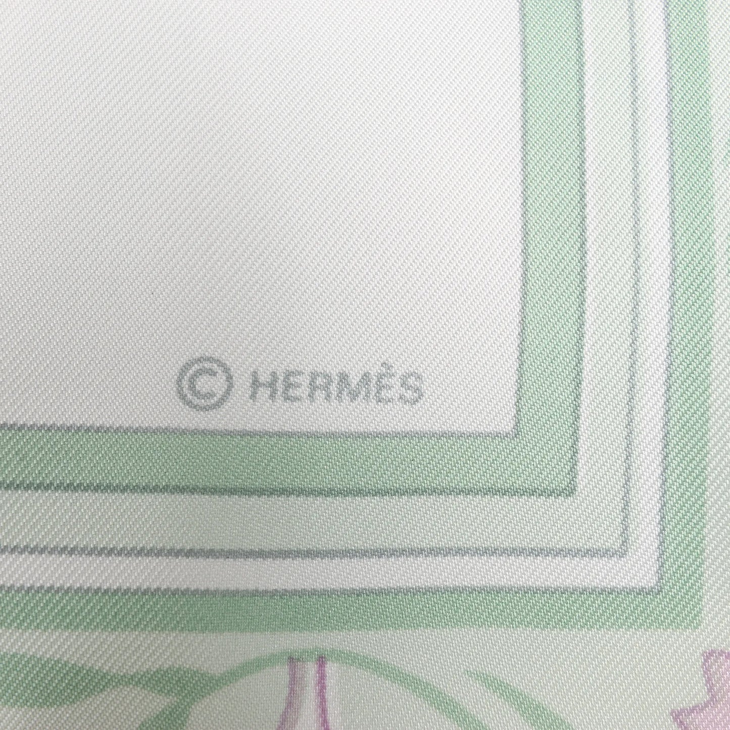 Hermès Carré 90 "OEillets sauvages et autres" Silk handkerchief in Green