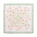 Hermès Carré 90 "OEillets sauvages et autres Caryophyllees" Silk handkerchief in Green