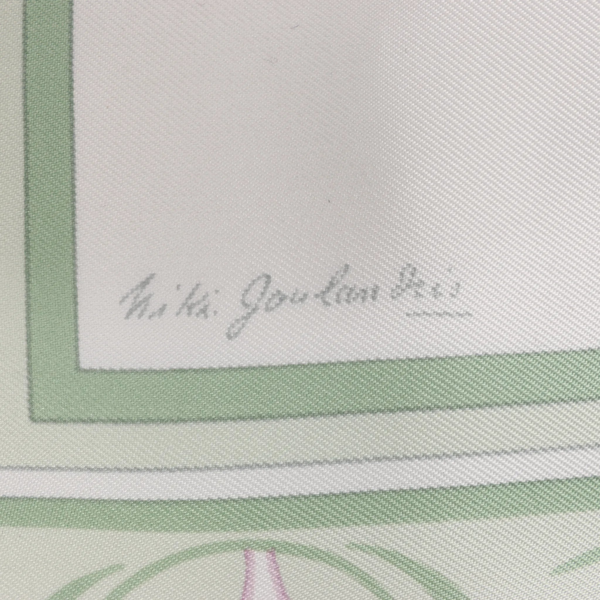 Hermès Carré 90 "OEillets sauvages et autres Caryophyllees" Silk handkerchief in Green