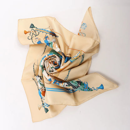 Hermès Carré 90 "OMBRELLES ET PARAPLUIES" Silk handkerchief in Beige