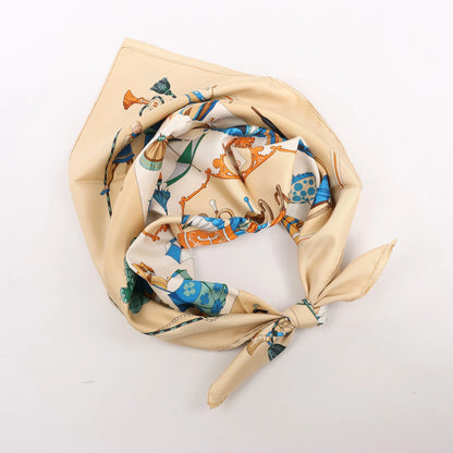 Hermès Carré 90 "OMBRELLES ET PARAPLUIES" Silk handkerchief in Beige