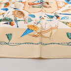 Hermès Carré 90 "OMBRELLES ET PARAPLUIES" Silk handkerchief in Beige