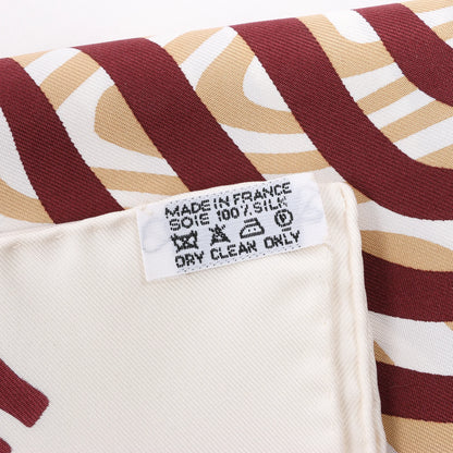 Hermès Carré 90 "ONDE DE CHIC" Silk handkerchief in Burgundy