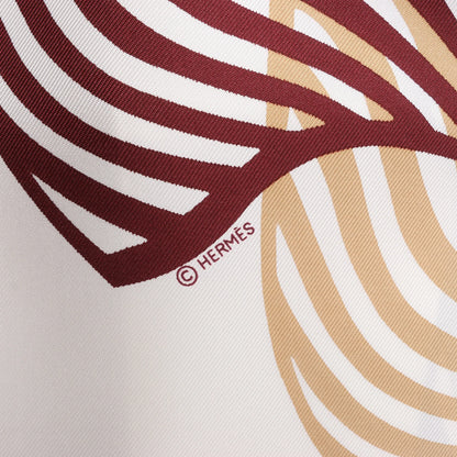 Hermès Carré 90 "ONDE DE CHIC" Silk handkerchief in Burgundy