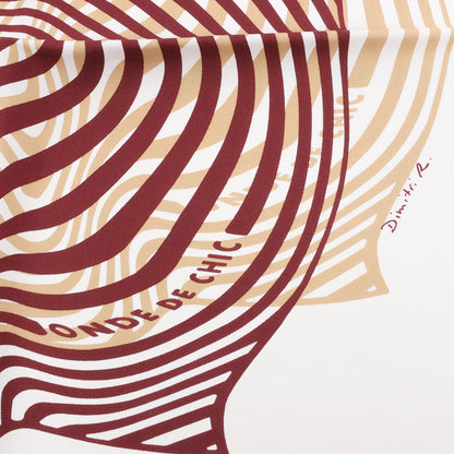 Hermès Carré 90 "ONDE DE CHIC" Silk handkerchief in Burgundy