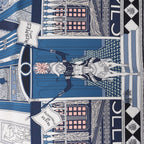 Hermès Carré 90 "Objets de Curiosite" Silk handkerchief in Blue x Gray