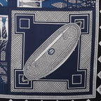 Hermès Carré 90 "Objets de Curiosite" Silk handkerchief in Blue x Gray