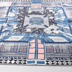 Hermès Carré 90 "Objets de Curiosite" Silk handkerchief in Blue x Gray