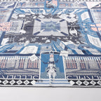 Hermès Carré 90 "Objets de Curiosite" Silk handkerchief in Blue x Gray