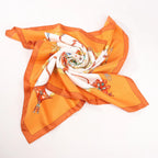 Hermès Carré 90 "PARURES DES SABLES" Silk handkerchief in Orange
