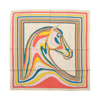 Hermès Carré 90 "PEGASE" 100% Silk Scarf in Beige and Multicolor
