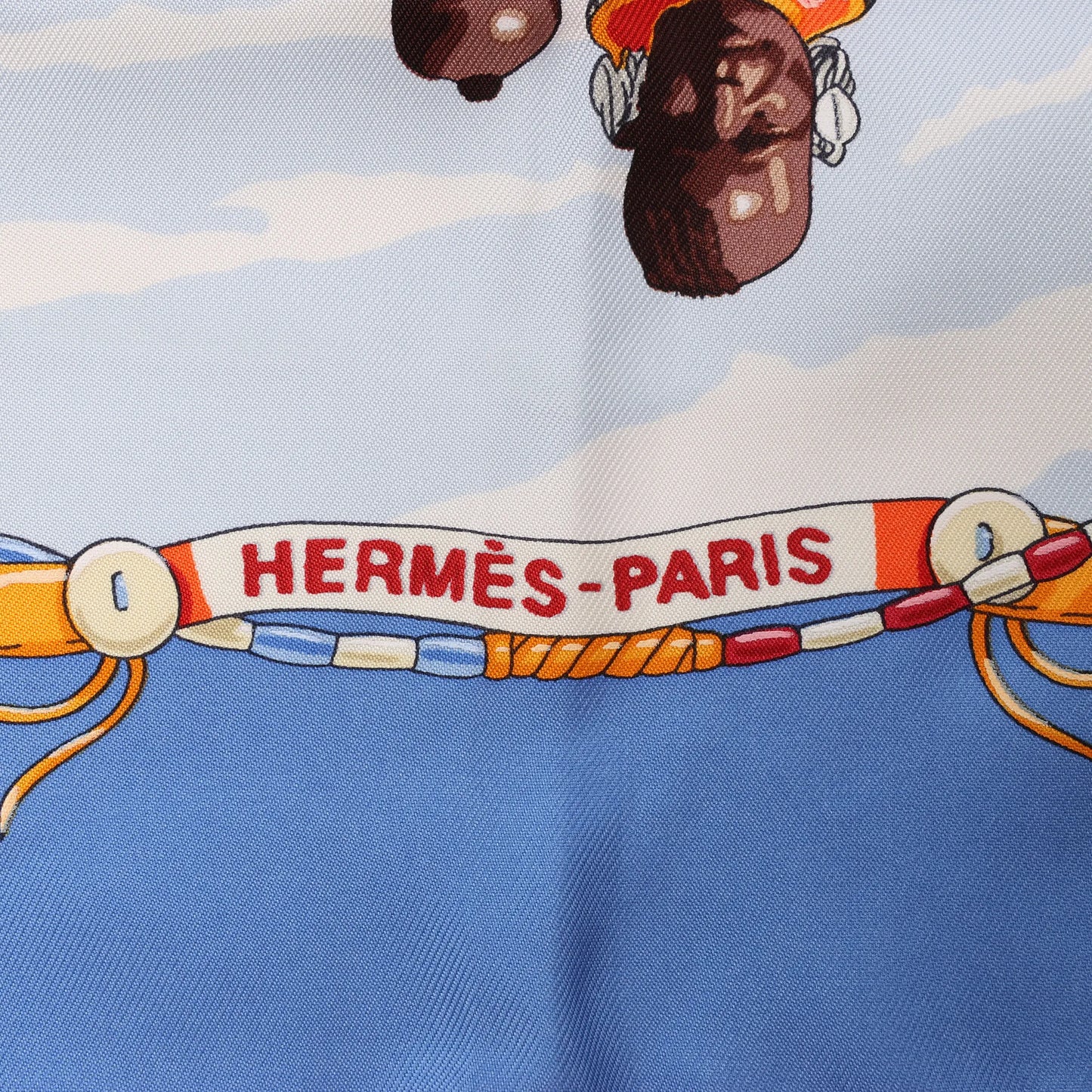 Hermès Carré 90 "PERLES DU KENYA" Silk handkerchief in Blue