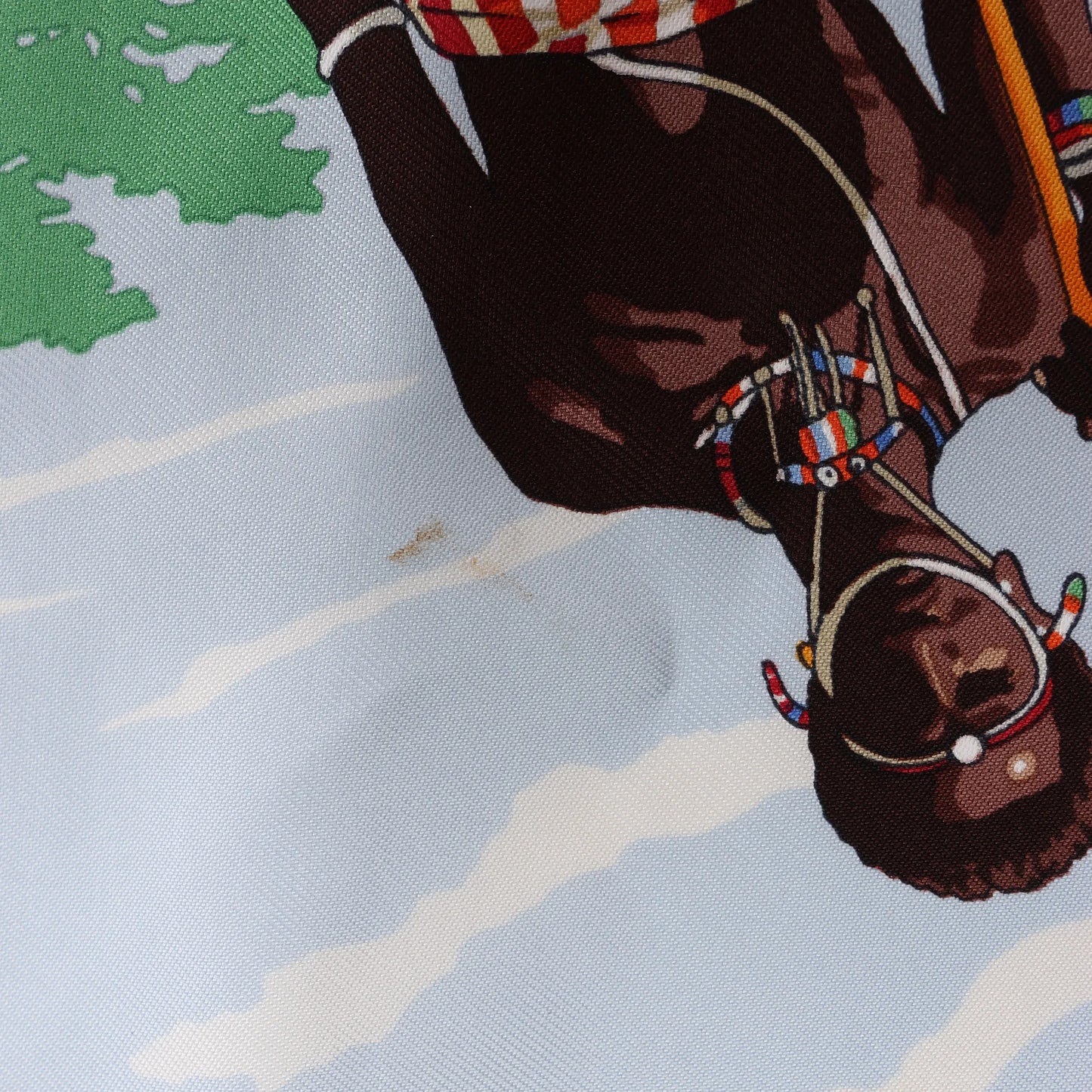 Hermès Carré 90 "PERLES DU KENYA" Silk handkerchief in Blue