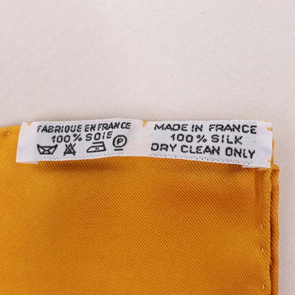 Hermès Carré 90 "PERLES DU KENYA" Silk handkerchief in Orange