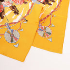 Hermès Carré 90 "PERLES DU KENYA" Silk handkerchief in Orange