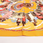 Hermès Carré 90 "PERLES DU KENYA" Silk handkerchief in Orange