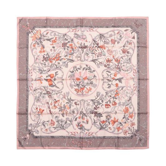Hermès Carré 90 "PIERRES d' ORIENT et d' OCCIDENT" Mouchoir en soie en Rose