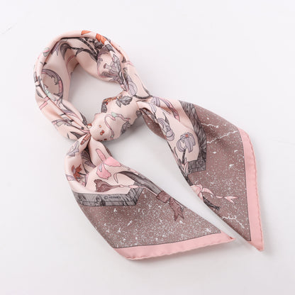 Hermès Carré 90 "PIERRES d' ORIENT et d' OCCIDENT" Silk handkerchief in Pink