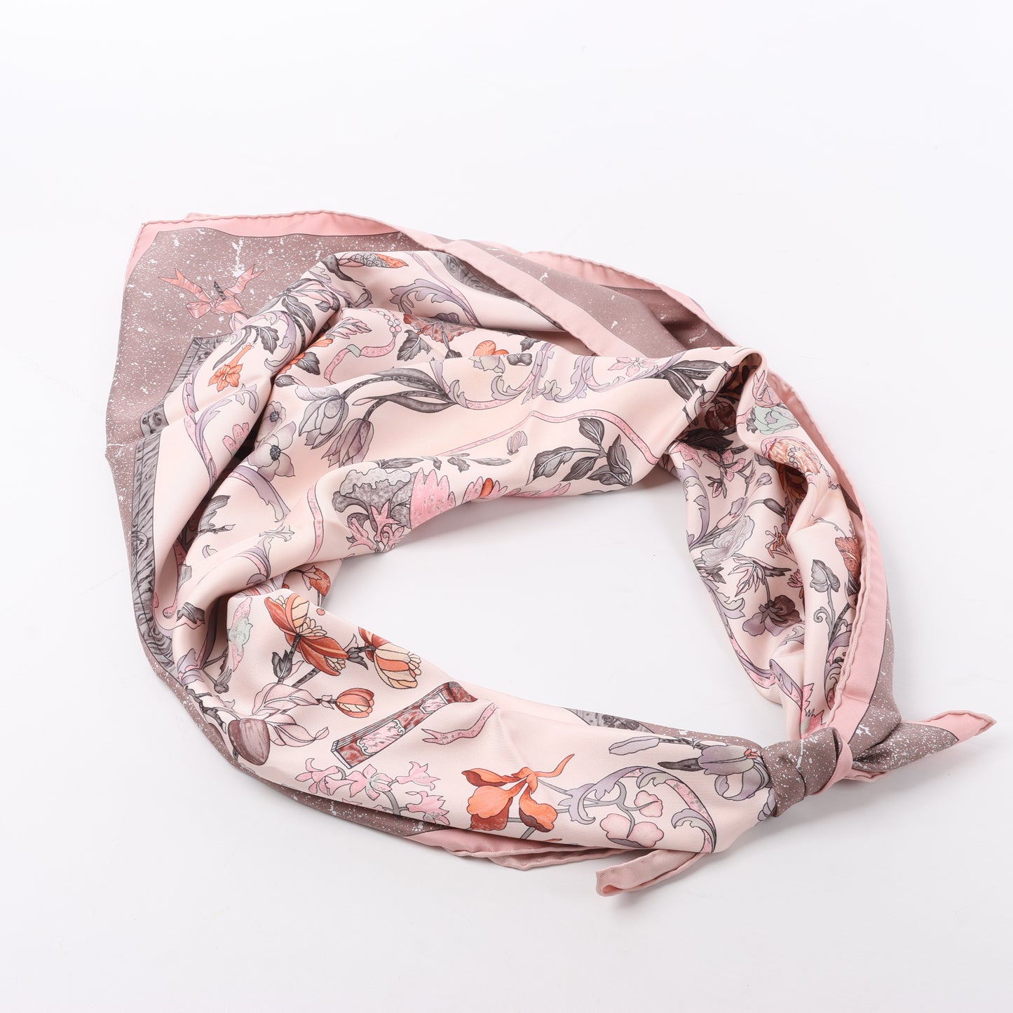 Hermès Carré 90 "PIERRES d' ORIENT et d' OCCIDENT" Silk handkerchief in Pink