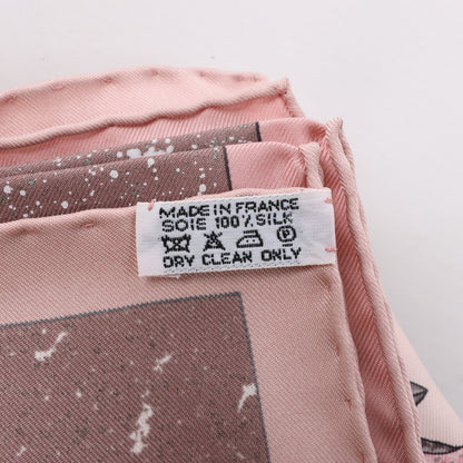 Hermès Carré 90 "PIERRES d' ORIENT et d' OCCIDENT" Silk handkerchief in Pink