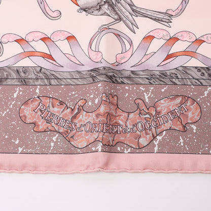 Hermès Carré 90 "PIERRES d' ORIENT et d' OCCIDENT" Silk handkerchief in Pink