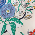 Hermès Carré 90 "PLANIFLEURS" Silk handkerchief in Ecru